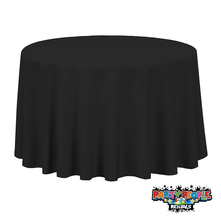 108 inch Round Black Tablecloth