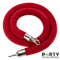 Stanchion Rope- Red & Chrome