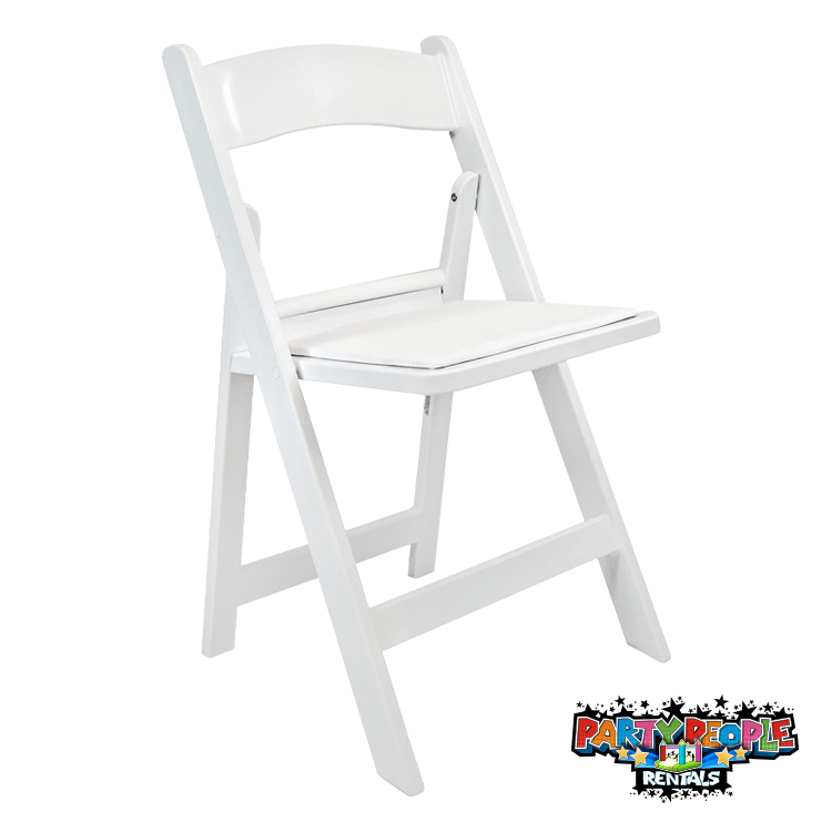 White Padded Folding Chair Rental