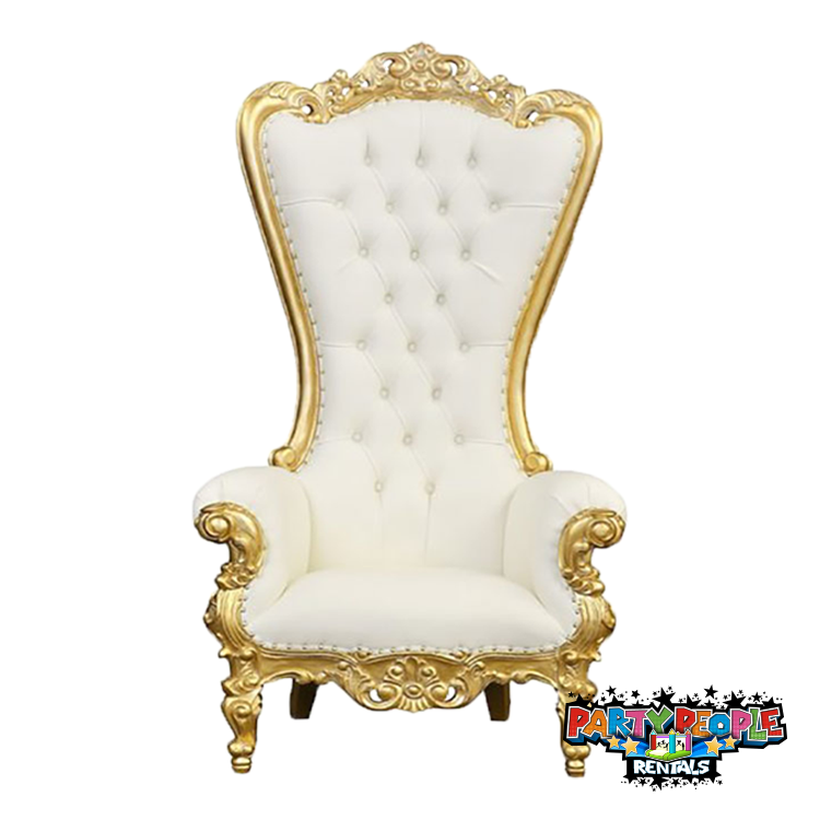 Throne Chair White & Gold