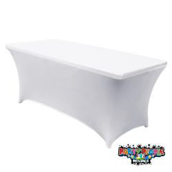 Table 6ft: White Tablecloth Spandex