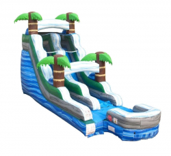 15 Foot Tropical Marble Dry Inflatable Slide