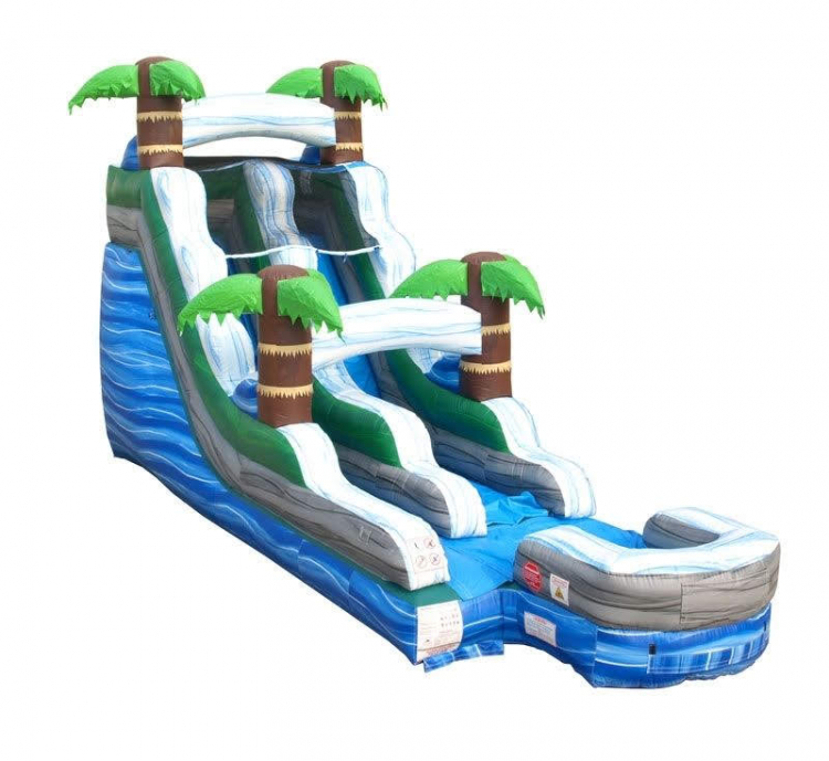 15 Foot Tropical Marble Dry Inflatable Slide