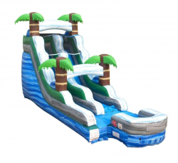 15 Foot Tropical Marble Wet Inflatable Slide
