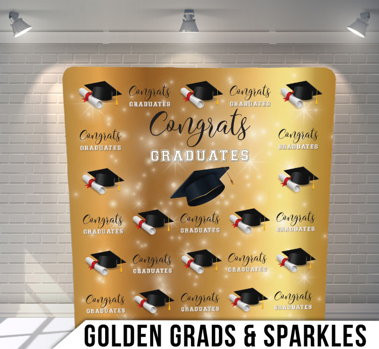 Gold Graduation Backdrop