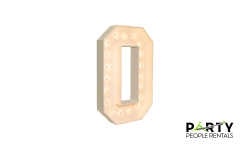 White Light-Up Marquee Number 0 Rental