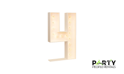 White Light-Up Marquee Number 4 Rental