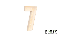 White Light-Up Marquee Number 7 Rental