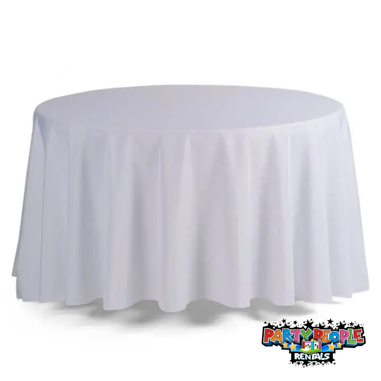108 inch Round White Tablecloth