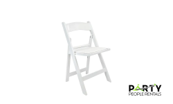 White Padded Folding Chair Rental