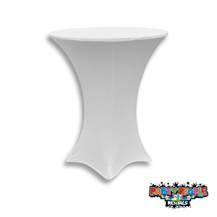 32 inch White Spandex Cocktail Tablecloth